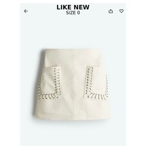 Size 0 New Never Worn, No Tags, Coated Fabric Cream skirt